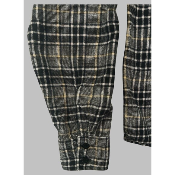 Hot Topic Black Plaid Crop Hoodie Women’s Medium Grunge Gothcore Flannel Style - Picture 3 of 4